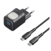 Kit incarcator Havit UC233 EU, 30W, GaN, cablu USB-C 60W, Negru + Gri