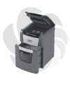 Distrugator documente automat REXEL OPTIMUM 100M, P5, micro-cut (particule), 100 coli, cos 34l, negru-gri