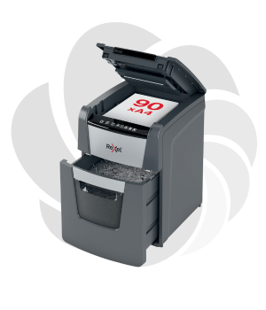 Distrugator documente automat REXEL OPTIMUM 90X, P4, cross-cut (confeti), 90 coli, cos 34l, negru-gri