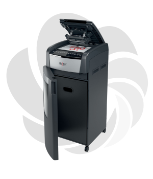 Distrugator documente automat REXEL OPTIMUM 750X, P4, cross-cut (confeti), 750 coli, cos 140l, negru-gri