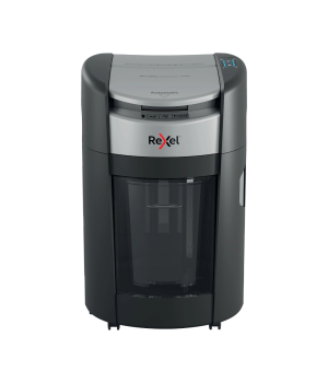 Distrugator documente automat REXEL SHREDMAX 200M, P5, micro-cut (particule), 200 coli, cos 21L negru-gri