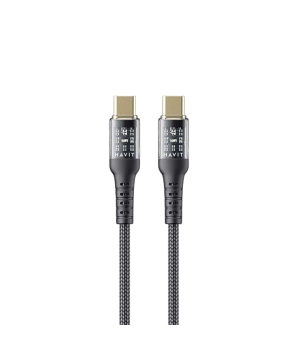 Cablu USB-C Havit CB6240, 60W, 100 cm, cu display, Negru