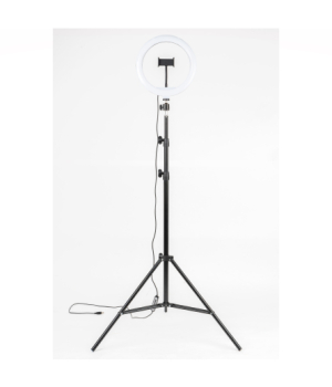 Trepied live Havit ST7026 cu lumina LED inelara 26cm si inaltime reglabila, Negru