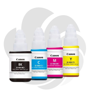 Pachet flacon refill cerneala GI-490 negru x 2, cyan, magenta, galben, Canon original 33000 pagini