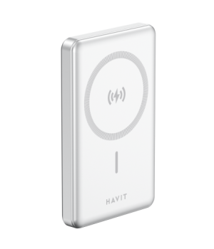 Acumulator portabil Havit PB5203, 10000mAh, Wireless 15W, Argintiu