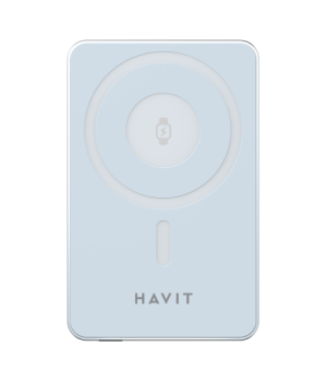 Acumulator portabil Havit PB5219, 10000mAh, incarcare wireless pentru ceas/casti, Albastru