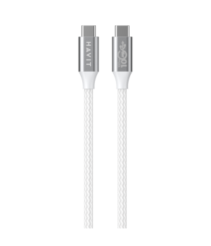 Cablu USB-C Havit CB6290, 100W, 100 cm, 10Gbps, 4K, Argintiu + Alb