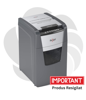 RESIGILAT Distrugator documente automat REXEL OPTIMUM 130M, P5, micro-cut (particule), 130 coli, cos 44l, negru-gri