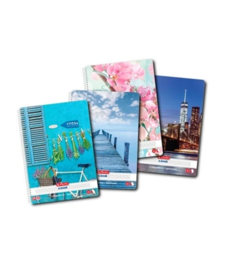 Caiet cu spira A4, 100 file, matematica, Enjoy Life Herlitz