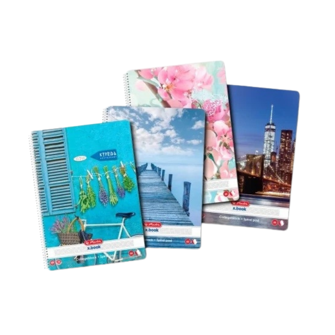Caiet cu spiră A4 100 file matematică Enjoy Life Herlitz – cadou Canon A4