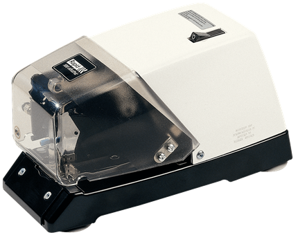 Capsator electric Rapid 100E, pentru utilizare intensa, 50 coli, cutie, alb-negru